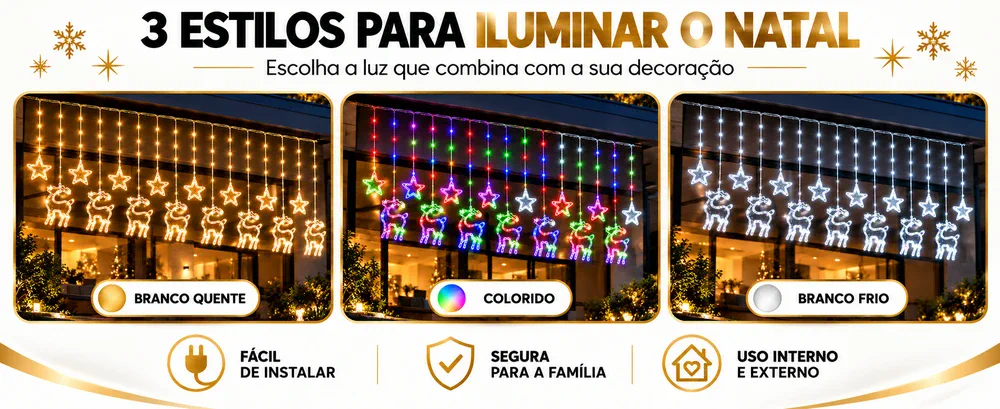 3 estilos para iluminar o Natal: fácil de instalar e seguro para a família